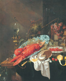 Nature morte aux deux homards, au nautile et aux fruits - Cornelis de Heem (1631-1695)
