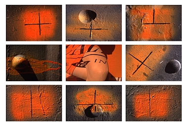 Photographie de Lucien Clergue, "Le désir verrouillé" New-York 1988-1989, polyptique, composite en couleur de tirages Ilfochromes