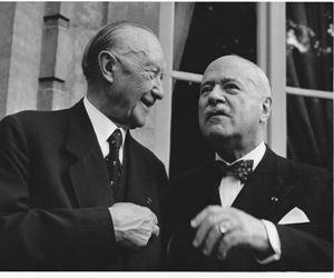 Conrad Adenauer avec André François-Poncet. Photo parue dans Le Figaro d’Octobre 1963