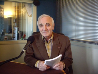 Charles Aznavour au studio de Canal Académie