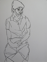 Adrien Vermont, "Claire", dessin 2011, Prix David-Weill de l’Académie des beaux-arts