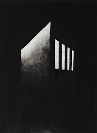 Thomas Dussaix, " Habitation aiguë ", Dessin, pierre noire sur papier, 80 x 60 cm, 2011, Prix David-Weill de l’Académie des beaux-arts