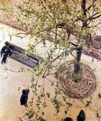 Boulevard vu d’en haut 1880, huile sur toile, 65 x 54