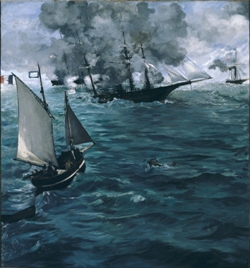 La bataille du S.S. Kearsarge et du C.S.S. Alabama, 1864 Huile sur toile, 134 x 127 cm Philadelphia, Musuem of Art