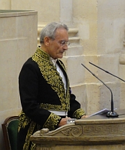 François-Bernard Mâche, membre de l’Académie  des beaux-arts, 15 juin 2011,  Coupole de l’Institut de France