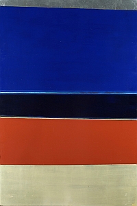 Anna-Eva Bergman, "N°8-1969 Grand horizon bleu ", 1969, 200 X 300 cm, vinyle, feuile métal , toile, 1969