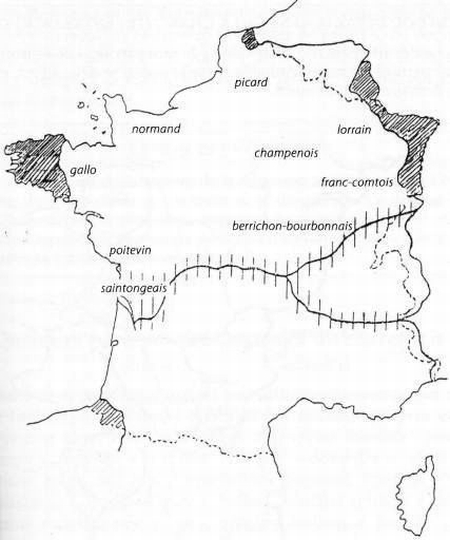 Carte : diversité des parlers d’oïl