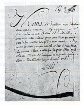 Une lettre de cachet signée par le roi.