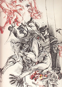 Velickovic, Cri-1986-encre de chine et acrylique sur papier- 160x120 cm