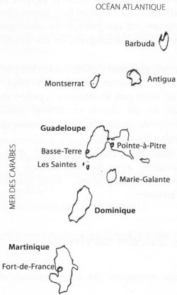 Carte des Antilles françaises