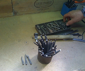 Fraises et outils, Atelier de la Fonderie d’art Godard, 5 mai 2011