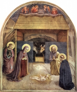 La Nativité de Fra Angelico (vers 1400-1455), fresque de la cellule 5 du Couvent San Marco à Florence