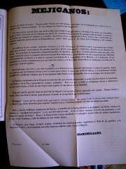 Proclamation de l’empereur Maximilien aux Mexicains, en espagnol (1864)