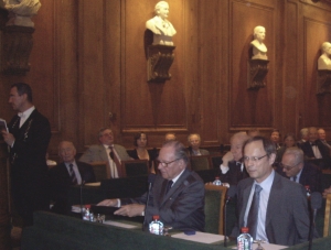 Jean Tirole aux côtés de Gabriel de Broglie, Chancelier de l’Institut de France.