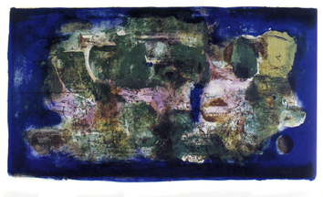 Zao Wou-Ki : Ville engloutie 1956 Lithographie originale en 6 couleurs, signée et datée au crayon. Ed. La Hune, Paris