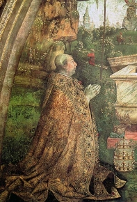 Le pape Alexandre VI, fresque de Pinturicchio, 1492-1495.