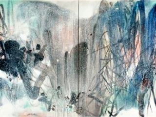 Chu Teh-Chun,  Inspirations hivernales, vers 1980