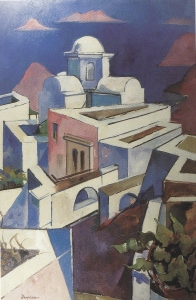 Jacques Despierre, "Santorin", 1976, huile sur toile, 100 x 81 cm.