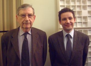 Philippe Contamine et Xavier Hélary dans le studio de Canal Académie