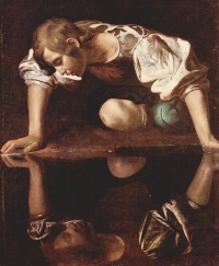 Tableau Narcisse, peint vers 1597-1599 par Le Caravage