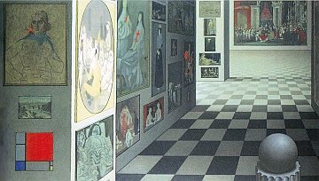 Rohner, Le musée imaginaire, huile sur toile, 1974\/1975