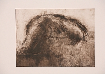 Pierre-Edouard, "Personnage arc-bouté", 2009, bistre, 24.6x34cm