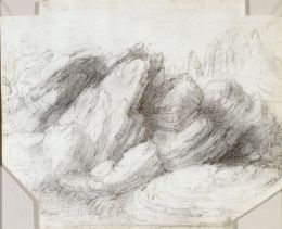 Etude de formations rocheuses. Vers 1508-1513.