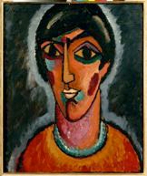 Alexei von Jawlenski (1864-1941), "Byzantinerin (Helle Lippen), 1913, Huile sur carton, 64 x 53, 5 cm, Doantion M. Robert Haas, 1982