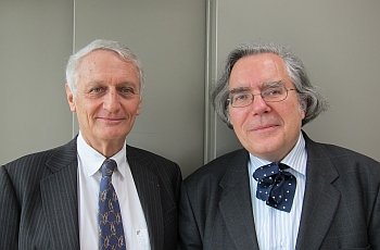 Nicolas Grimal (à gauche) et Jean-Noël Robert (à droite), 6 avril 2012, Canal Académie