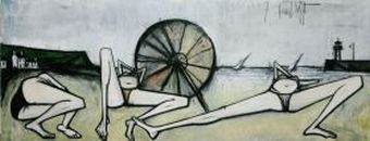 Les Plages - Le parasol, 1967, huile sur toile, 200 x 524 cm. Donation Virginie, Danielle et Nicolas Buffet au Musée d’Art moderne de la ville de Paris 2011