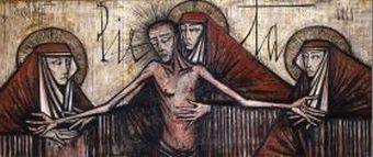 La Chapelle de Château l’Arc - Pietà, 1961, huile sur toile, 150 x 350 cm. Collection Bernard Buffet au Musée du Vatican