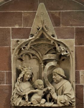 Nicolas de Leyde, Épitaphe du chanoine Conrad de Bussnang, Strasbourg, 1464. Grès.