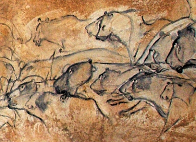Grotte Chauvet, groupe de lionnes