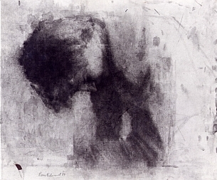 Pierre-Édouard, Homme à terre, 1987, 43 x 51,5cm