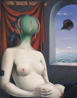 Jeune figue posant pour Léonard de Vinci une Annonciation, Félix Labisse, 1946