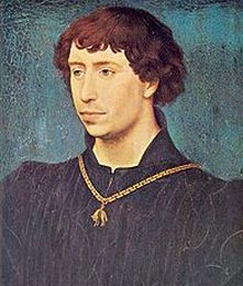 Charles le Téméraire portant le collier de l’ordre de la Toison d’or par Rogier van der Weyden, vers 1460. Huile sur bois, Gemäldegalerie, Berlin.