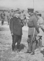 Le général Joffre et Albert Ier, roi des Belges, automne 1914.