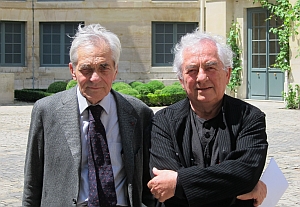 Jacques-Louis Binet, correspondant de l’Académie des beaux-arts et Daniel Buren, créateur de {Excentrique(s), Travail in situ} au Grand Palais