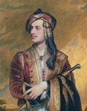 Lord Byron en tenue albanaise, de Thomas Phillips (après 1835-huile sur toile- 76,5x63,9cm), National Portrait Gallery, Londres.