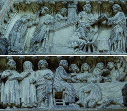 Semur, portail, détail du tympan