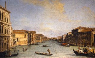 Antonio Canal dit Canaletto Vue du Canal Grande de Palazzo Balbi vers Rialto 1726-1728 environ Huile sur toile 45 x 73 cm Florence, Galleria degli Uffizi