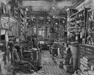 Érik Desmaziéres (né en 1948), Le magasin de Robert Capia, 2008, eau-forte pure sur vélin B F K Rives, épreuve du 3ème état sur 10, 71,3 x 89,5 cm, imprimeur René Tazé, Paris