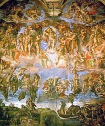 Fresque du  Jugement dernier (1536-41)  de Michel-Ange