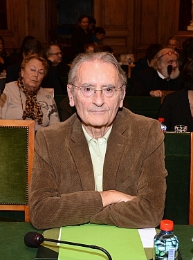 François-Bernard Mâche de l’Académie des beaux-arts, 28 novembre 2012, Grande salle des séances de l’Institut de France, "Une journée à l’Académie des beaux-arts© Brigitte Eymann\/Académie des beaux-arts© Brigitte Eymann\/Académie des beaux-arts