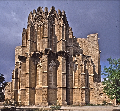 Cathédrale Saint-Nicolas, Chevet, Famagouste, Chypre, photographie :  Jean-Bernard de Vaivre (1998)