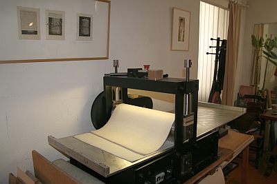 Presse électrique, atelier de gravure de Louis-René Berge de l’Académie des beaux-arts, 28 septembre 2012