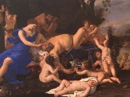 Karel Philips Spierinck (Bruxelles, vers 1600 – Rome, 1639) Silène ivre et endormi, attaché par Églé et des putti