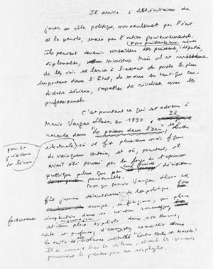 Editorial du Point datant du 18 février 1995 et intitulé : Les passions de Vargas-Llosa