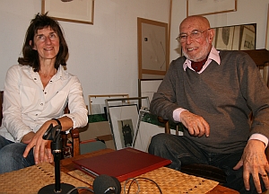 l’académicien Louis-René Berge, membre de l’Académie des beaux-arts et Catherine Gillet, artiste graveur, 28 septembre 2012